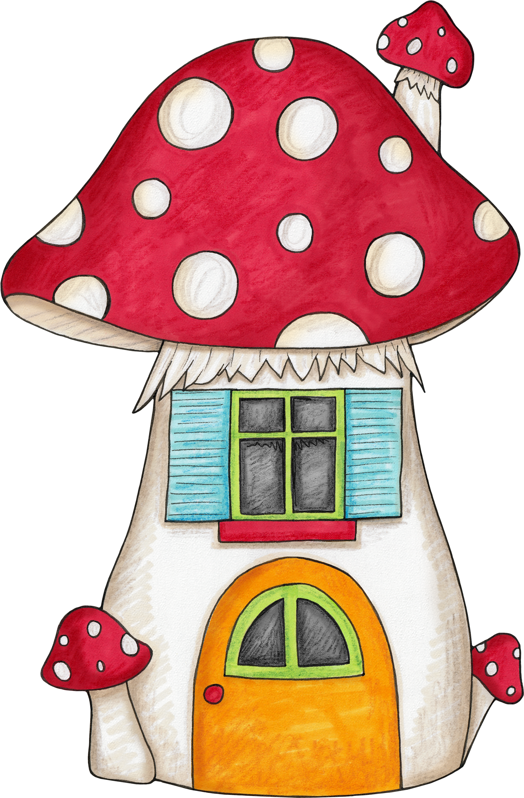 Free Png Download Cartoon Mushroom House Drawing Png - Mushroom House Clipart Transparent Png (480x732), Png Download