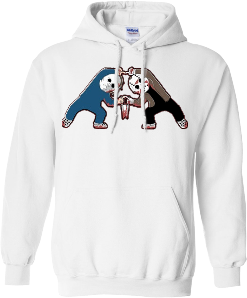 Jason Voorhees & Michael Myers Talk T Shirt Hoodie - White Rugrats Hoodie Clipart (1155x1155), Png Download