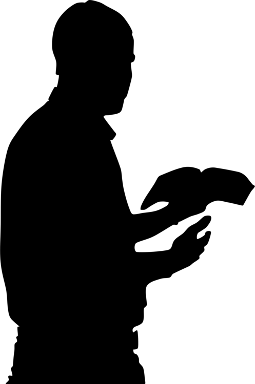 Bible Praying Hands Religion Prayer Religious Text - Man With Bible Clipart - Png Download (497x750), Png Download