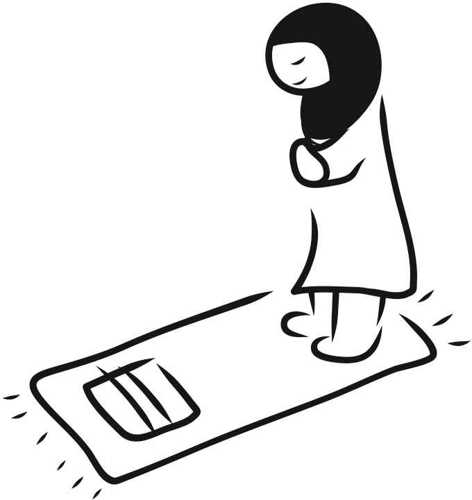 Prayer Hands Clipart 29, Buy Clip Art - Islam Black And White Clipart - Png Download (680x721), Png Download