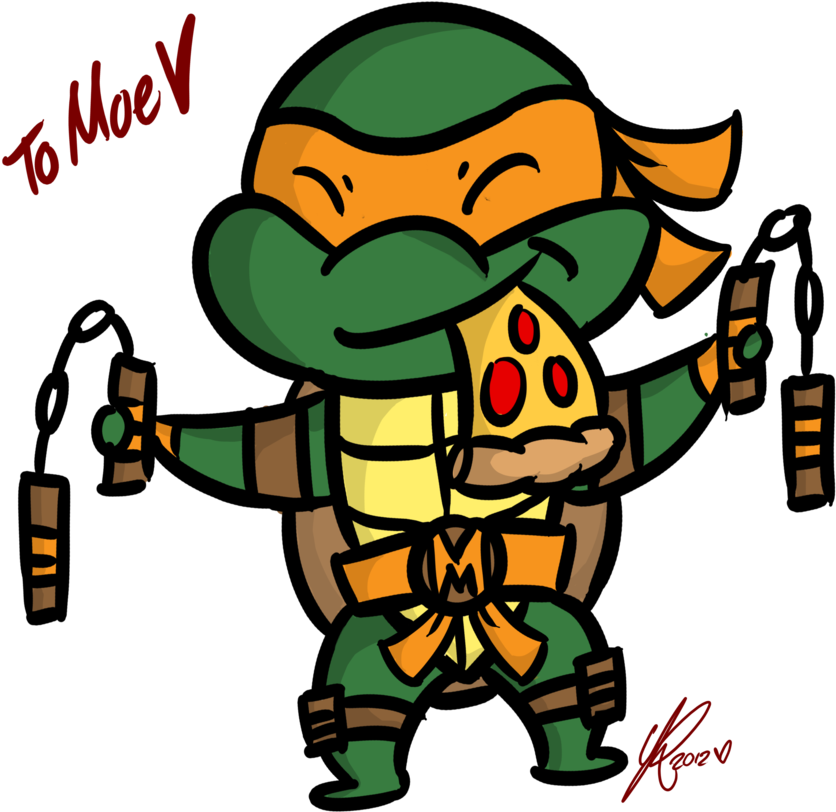 Ninja Turtles Clipart Kawaii - Ninja Turtles Michelangelo Drawings - Png Download (900x900), Png Download