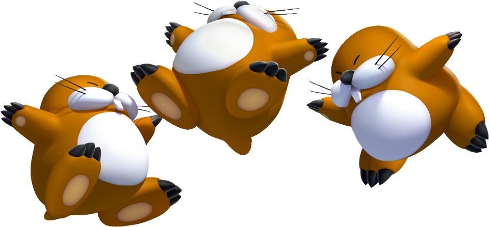 New Super Mario - Monty Mole Mario Party Clipart (1000x463), Png Download