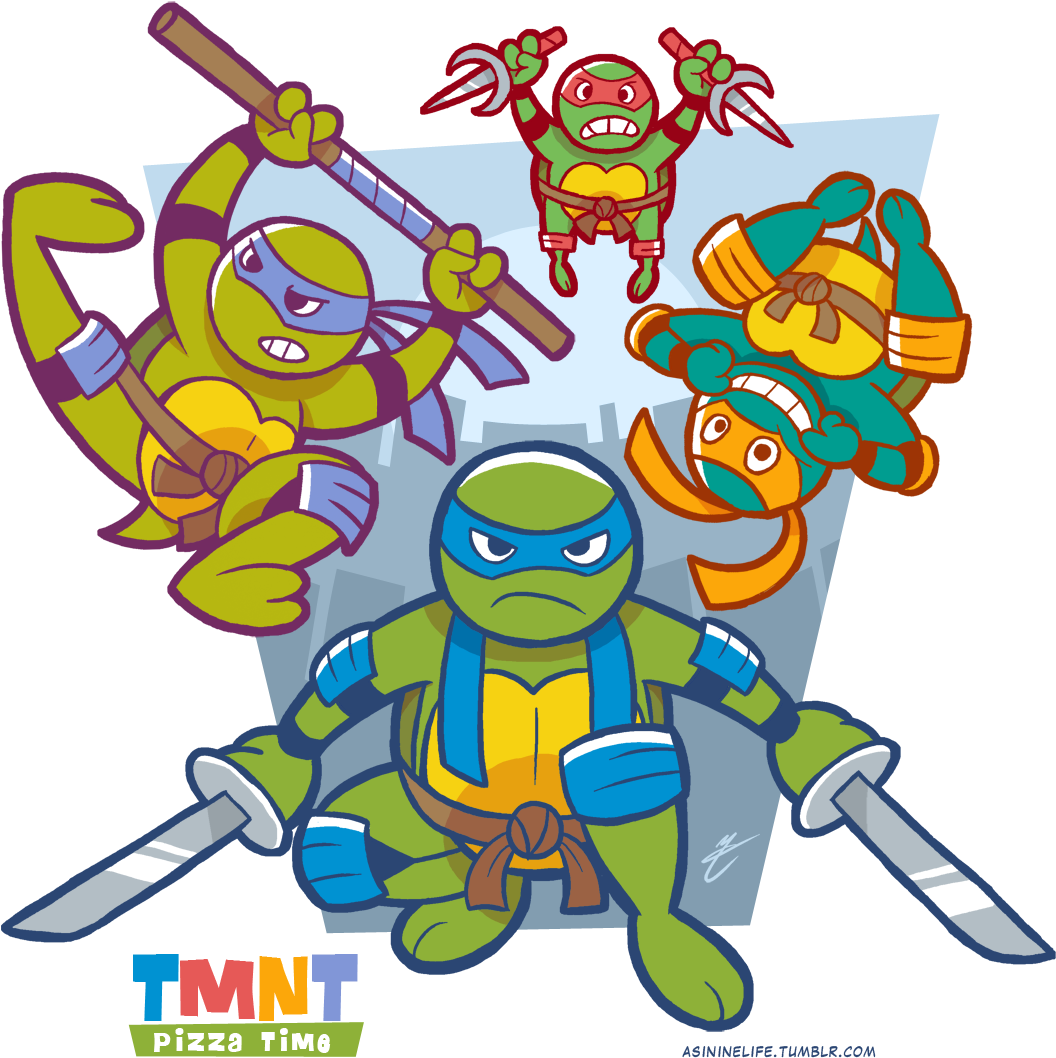 Clipart Transparent Stock Pizza Party Turtles Panda - Kartun Ninja Turtle - Png Download (1078x1072), Png Download