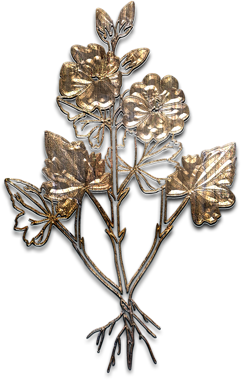 Flower,metal,aged - Texture Flower Png Gold Clipart (985x1280), Png Download