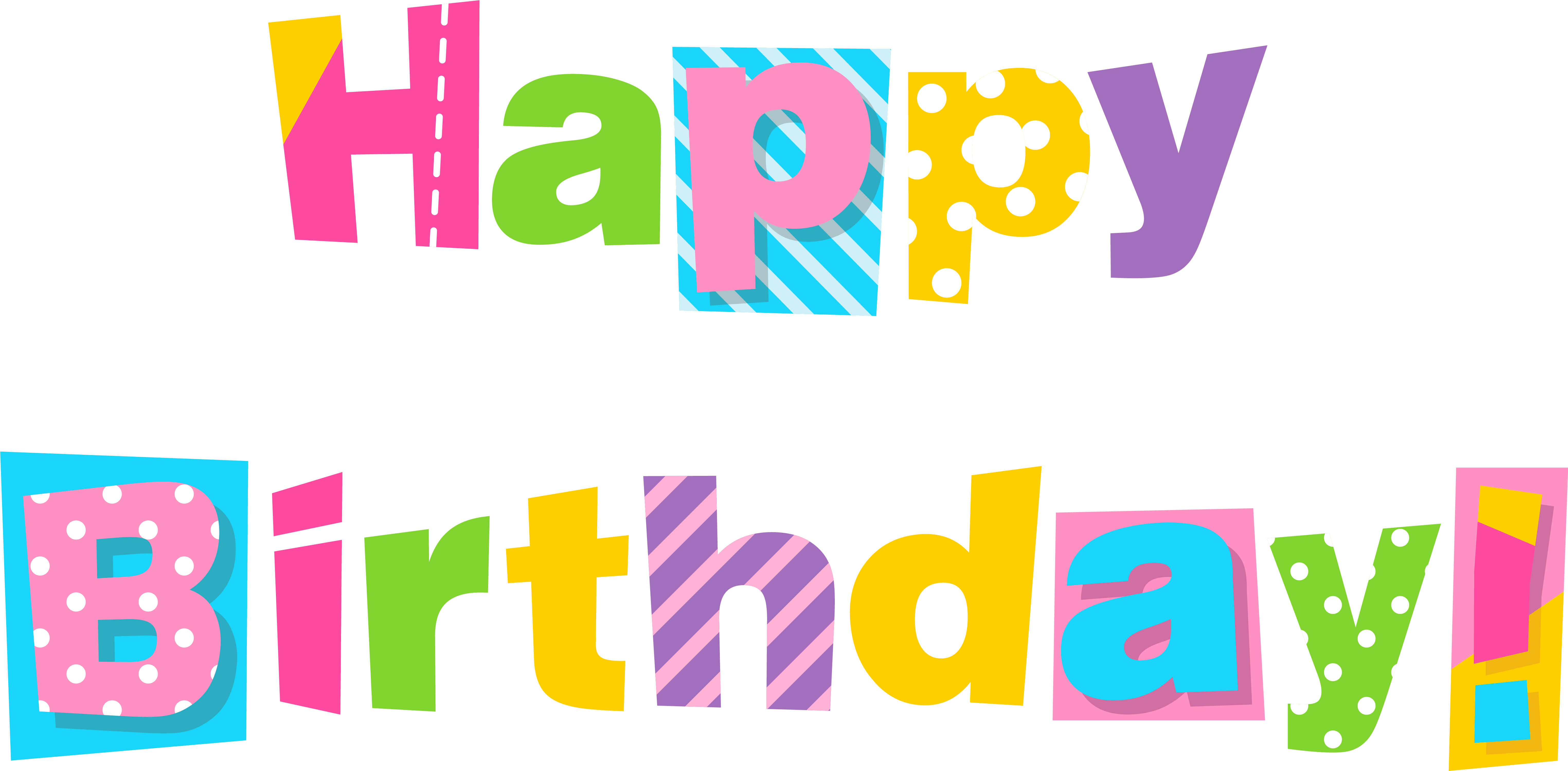 Birthday Cake Wish Clip Art Colorful Happy Birthday - Colorful Happy Birthday Png Transparent Png (6332x3114), Png Download