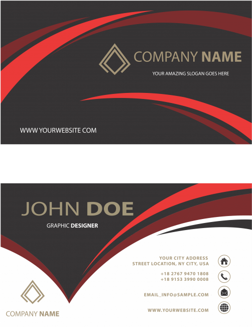 One Side Business Cards Design Clipart (650x650), Png Download