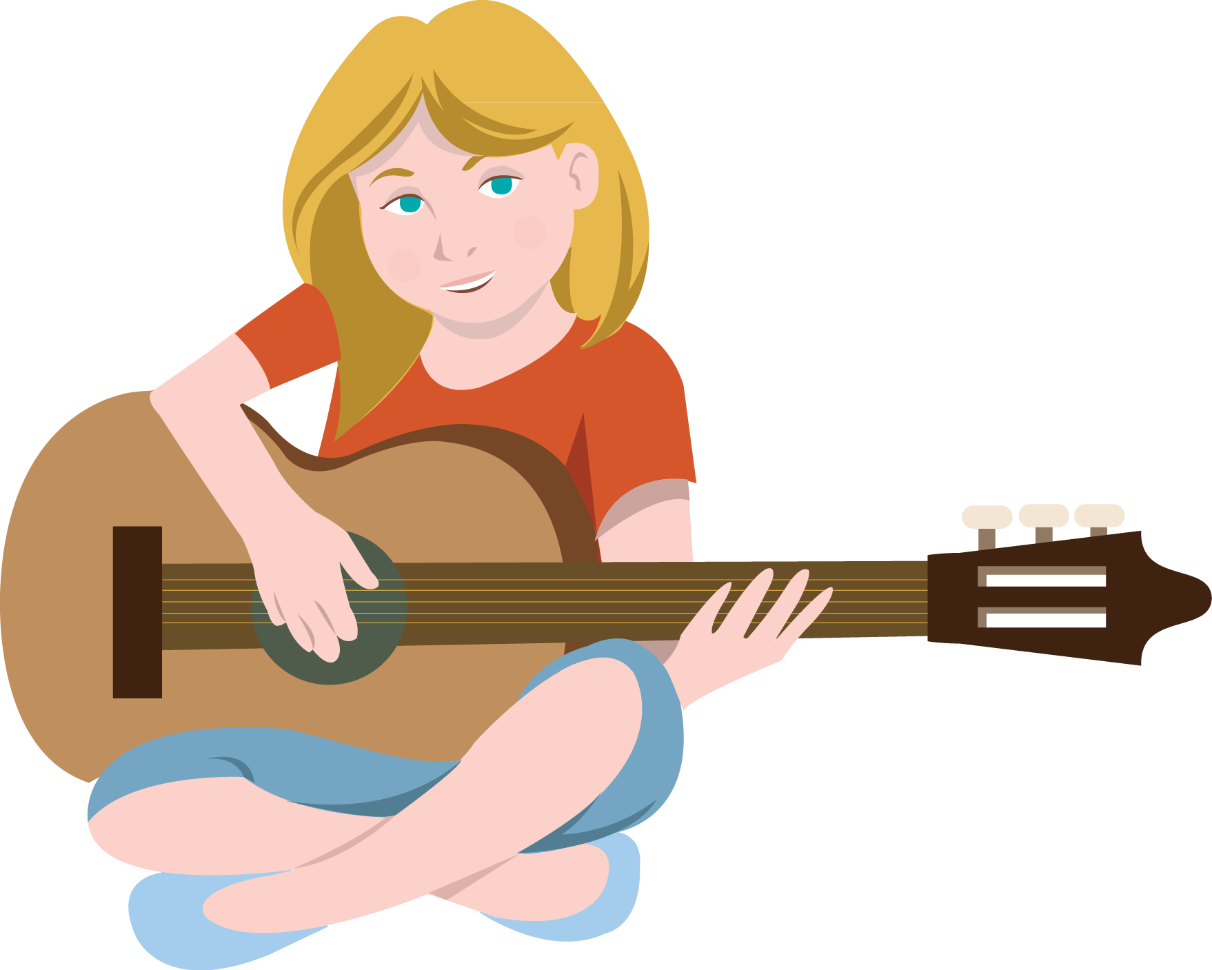 Piano Clipart Musical Instrument - Guitar Playing Clip Art - Png Download (1758x1407), Png Download