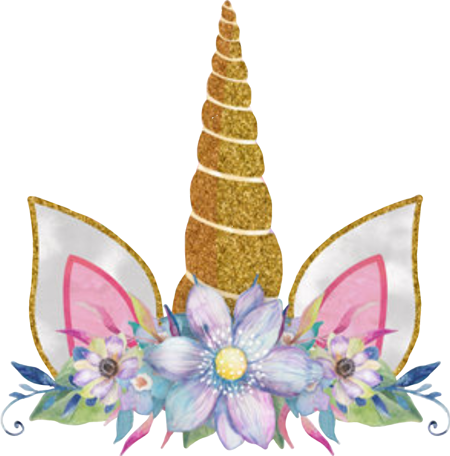 Unicorncrown Unicorn Unicornio Corona Flores Flowers Clipart (880x891), Png Download