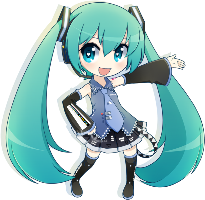 Miku Chibi Png Clipart (859x837), Png Download