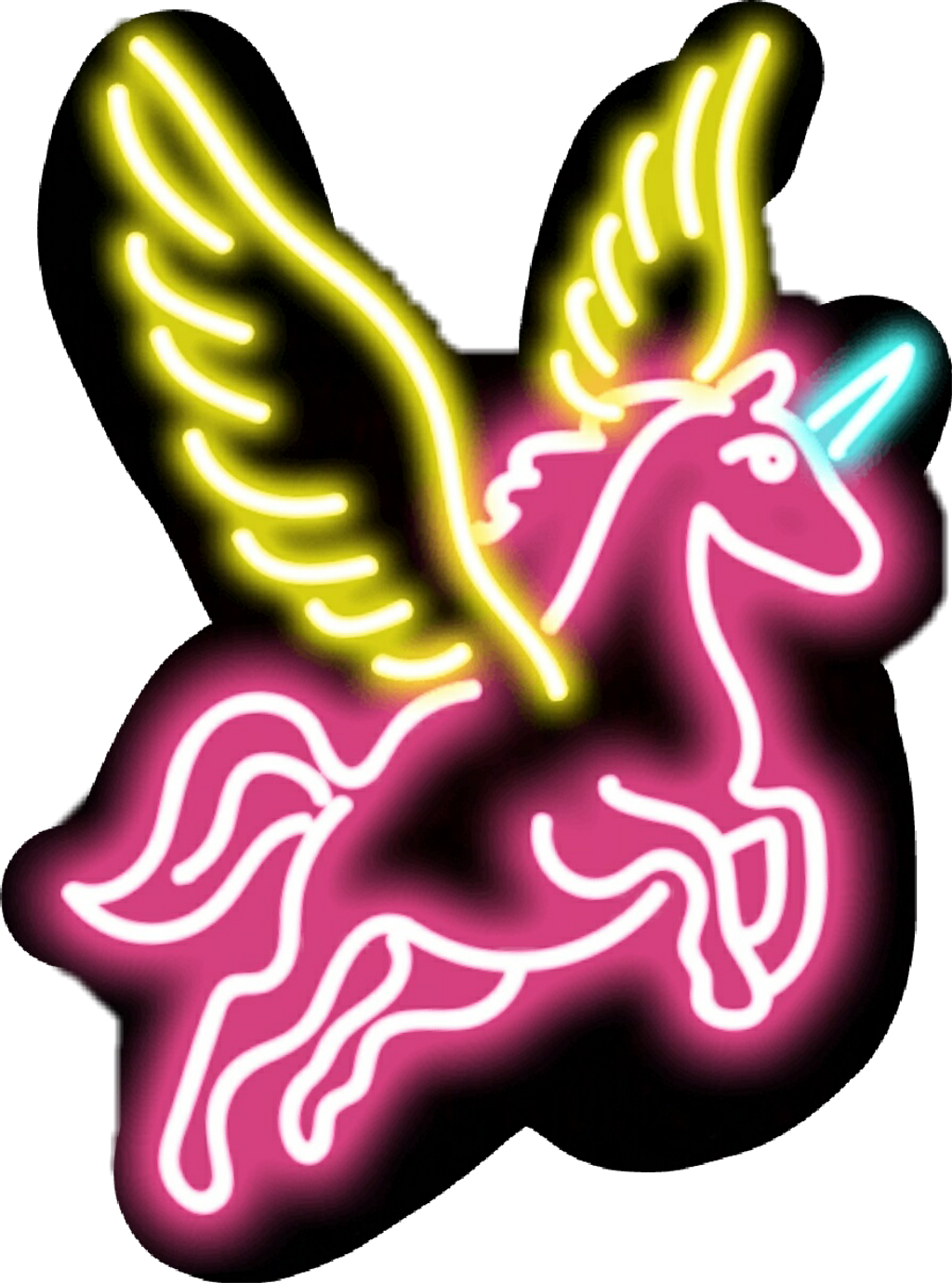 Unicorns Sticker - Imagenes Neon De Unicornios Clipart (1024x1380), Png Download