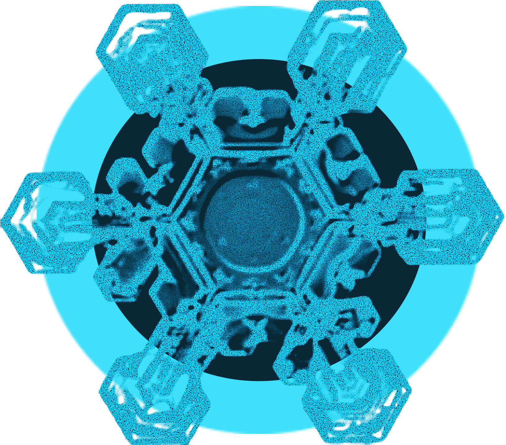 Blue Black Crystal Ice Flower Snowflake Png And Psd - Illustration Clipart (2000x2000), Png Download