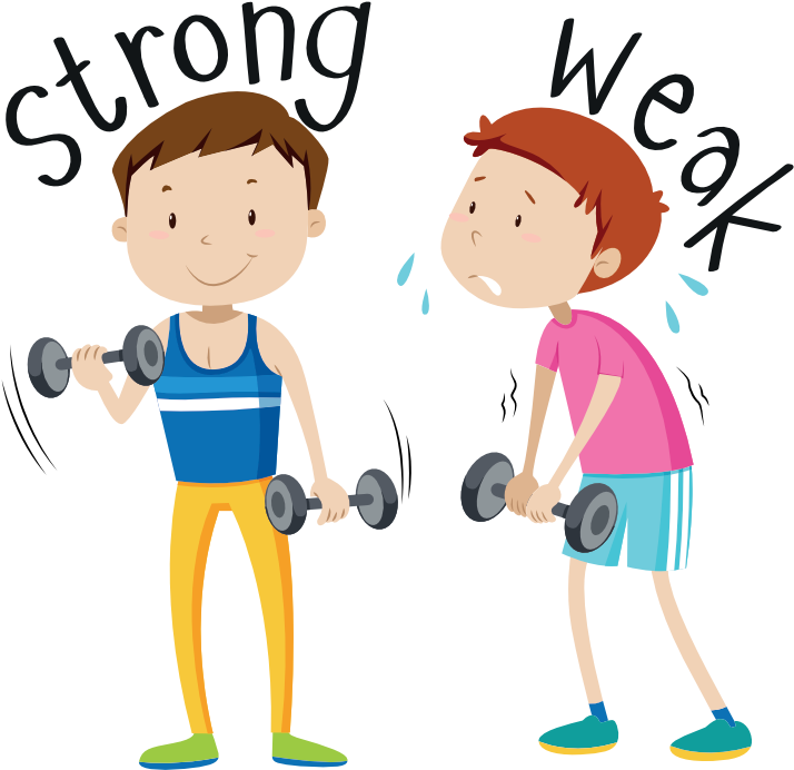 Strong Vs Weak, Life Vs Live - Strong And Weak Clipart (750x740), Png Download