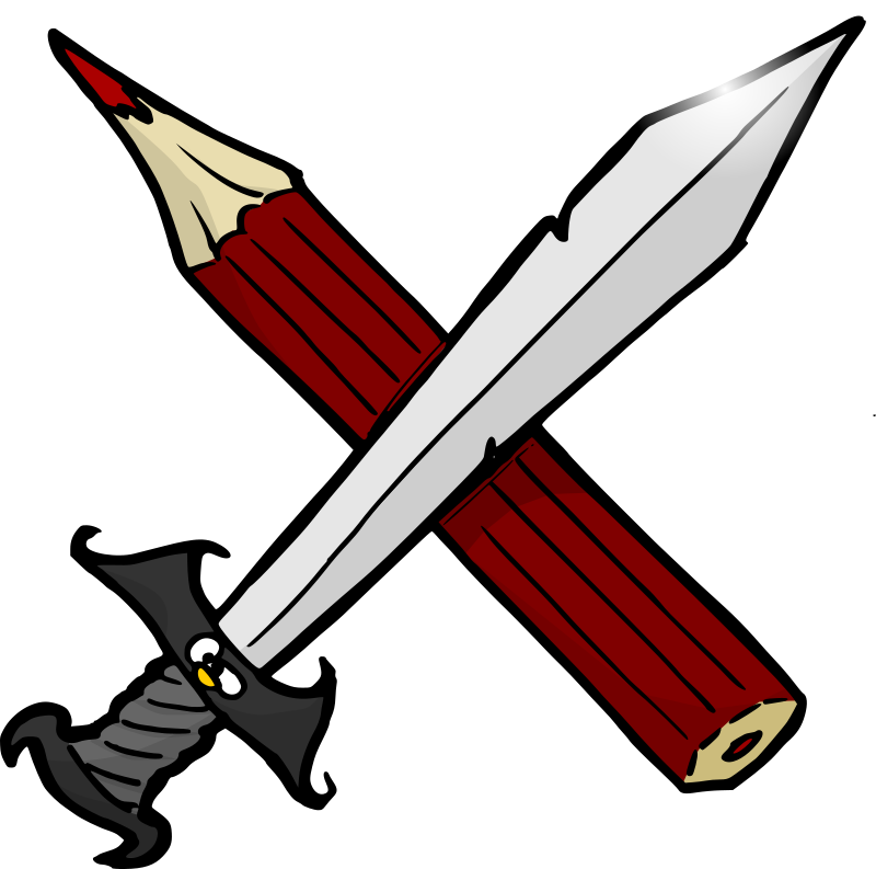 Medium Image - Sword And Pencil Clipart (800x793), Png Download