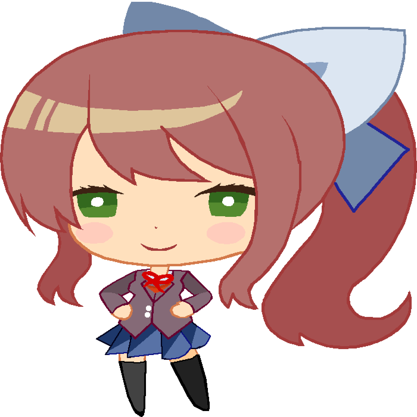 Monika Sticker - Doki Doki Literature Club Monika Sticker Clipart (1400x1400), Png Download