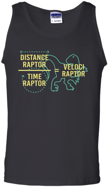 Distance Raptor Time Raptor Velociraptor Shirt Cotton - Active Tank Clipart (600x600), Png Download
