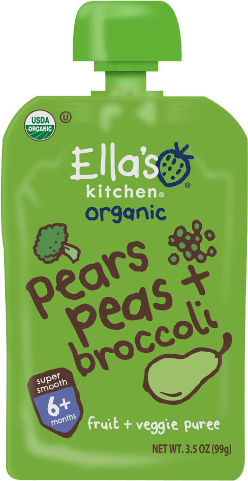 Pear Peas Broccoli - Ella's Kitchen Clipart (533x1000), Png Download