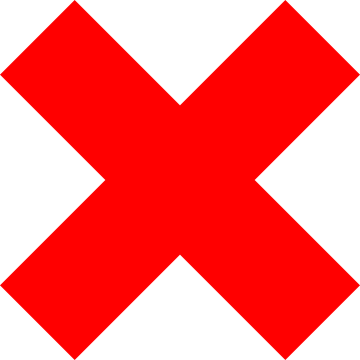 Delete, Remove, Cross, Red, Cancel, Abort, Error - Tick And Cross Clipart (640x640), Png Download