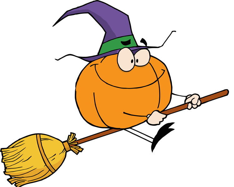 Witch On A Broomstick Clipart - Png Download (750x600), Png Download