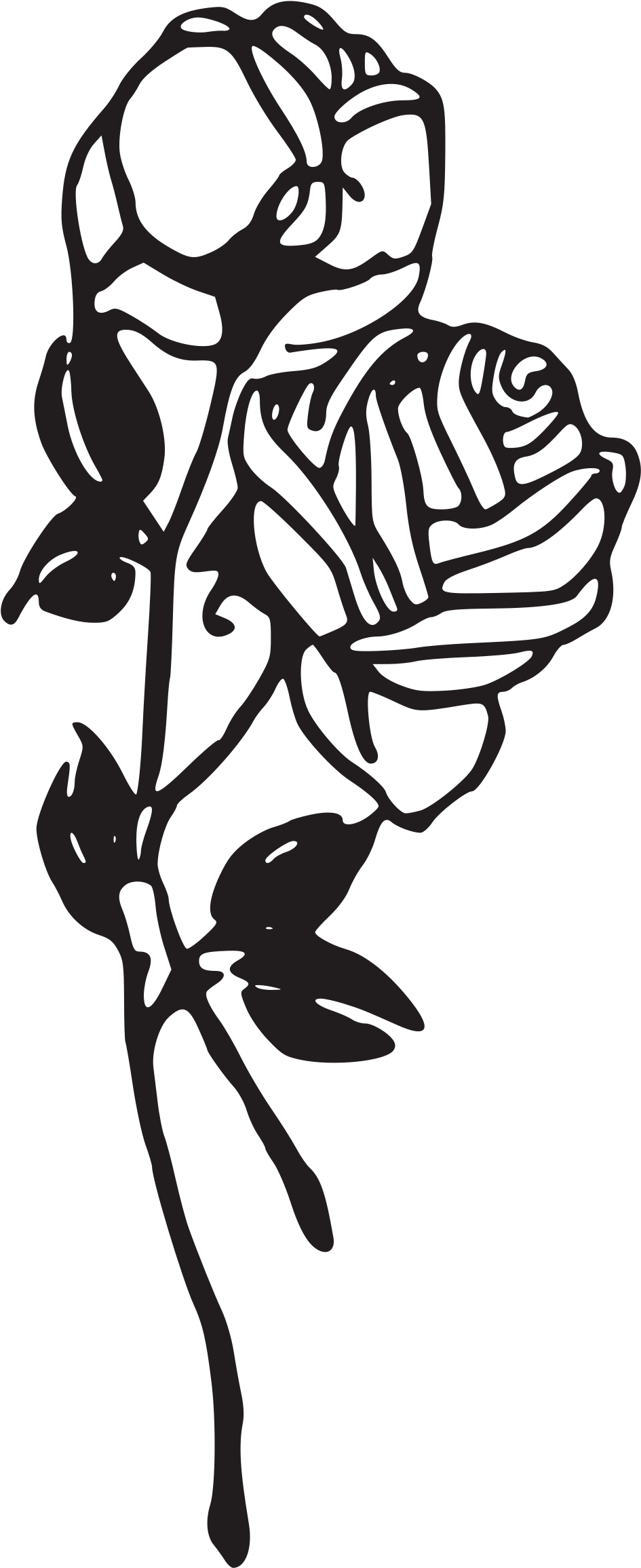 Flower Black Tattoo Png Clipart (2400x2400), Png Download