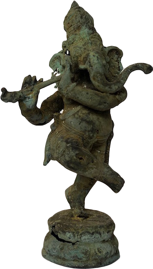 Dancing Ganesha Relic - Bronze Sculpture Clipart (488x650), Png Download