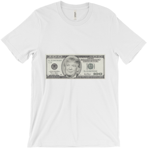 President Donald Trump 100 Dollar Bill Unisex Short - 100 Us Dollar Clipart (600x600), Png Download