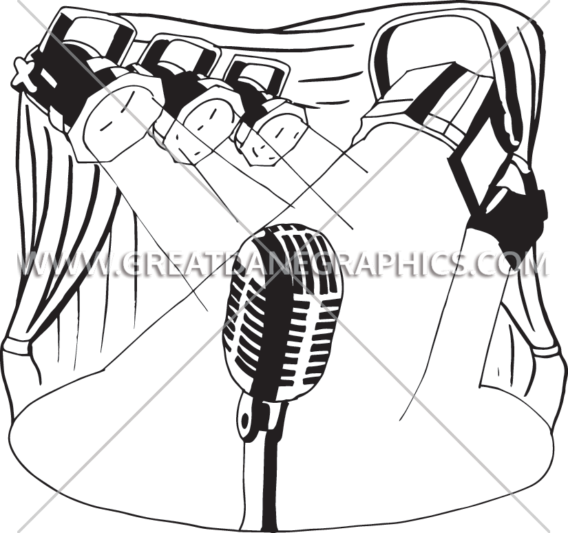 Picture Transparent Library Stage Lights Clipart Black Stage Lights Drawing Png Download