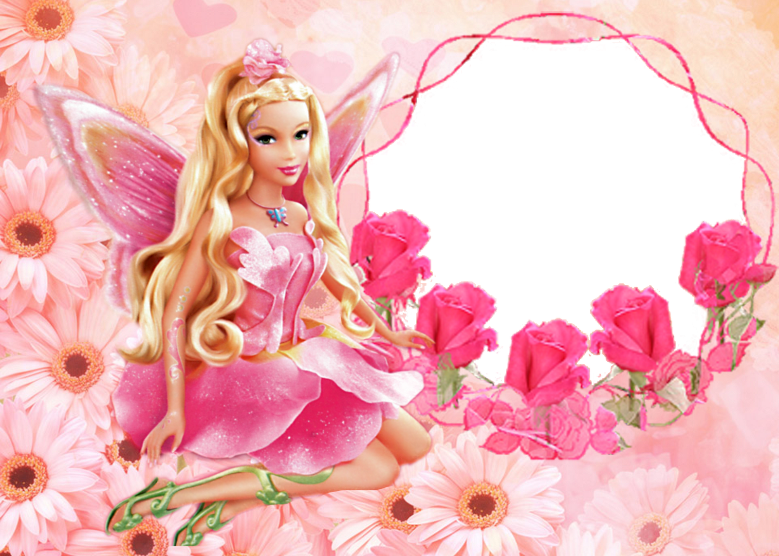 Barbie Clipart Flower - Barbie Background For Birthday - Png Download (1600x1142), Png Download
