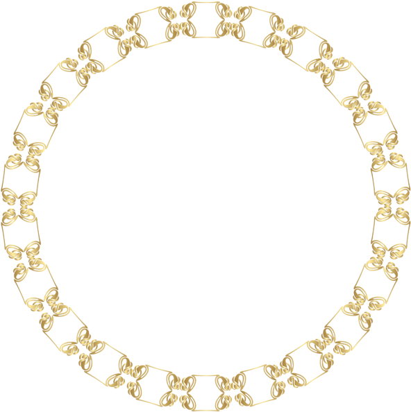 Round Border Frame Gold Png Clip Art Image - Golden Circle Border Transparent Png (592x594), Png Download