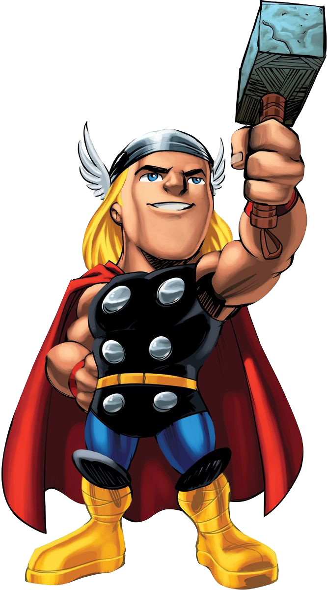 Marvel Super Hero Squad Thor Clipart (666x1200), Png Download