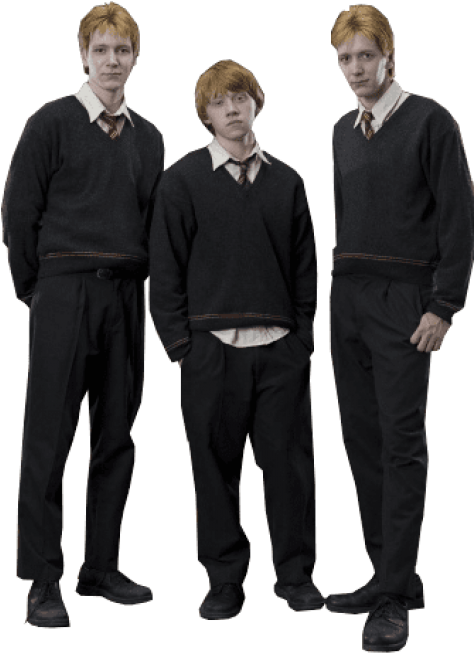 Free Png Fred Ron And George Png - Fred And George Png Clipart (480x687), Png Download