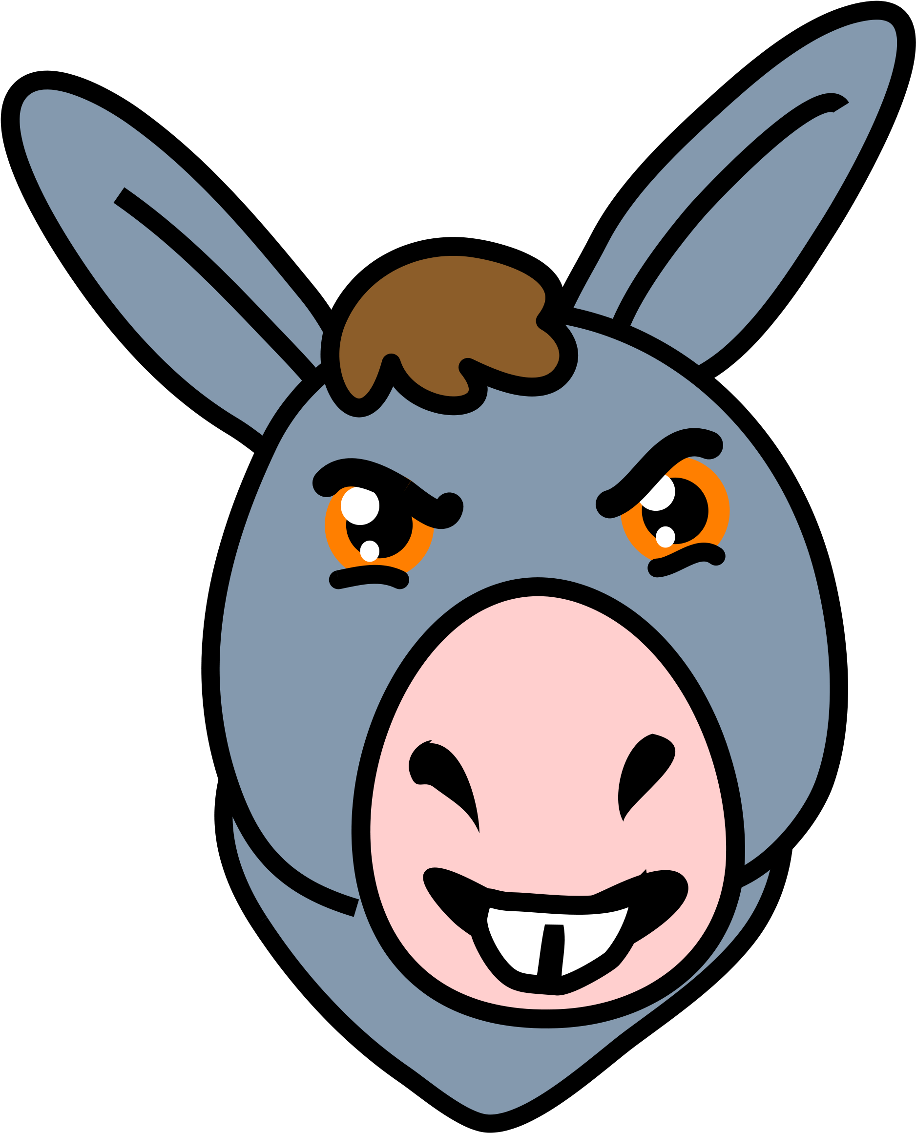 2000 X 2358 8 - Donkey Cartoon Face Png Clipart (2000x2358), Png Download