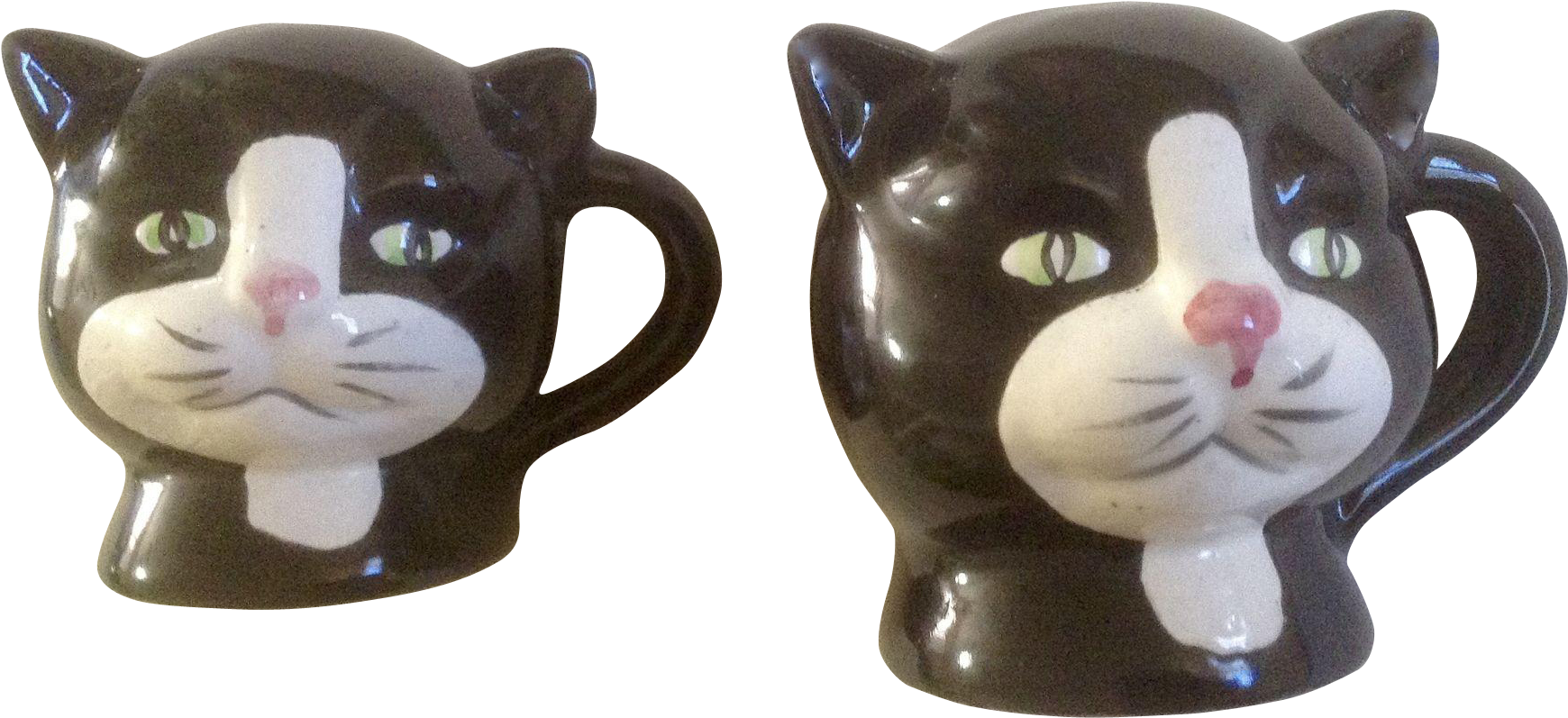 Rare Lego Black Cat Face Large Salt & Pepper Shakers - Figurine Clipart (1739x1739), Png Download