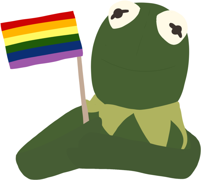 Frog Gay Flag Tumblr Png Gay Pepe Frog Feels - Pride Kermit Clipart (1280x1280), Png Download