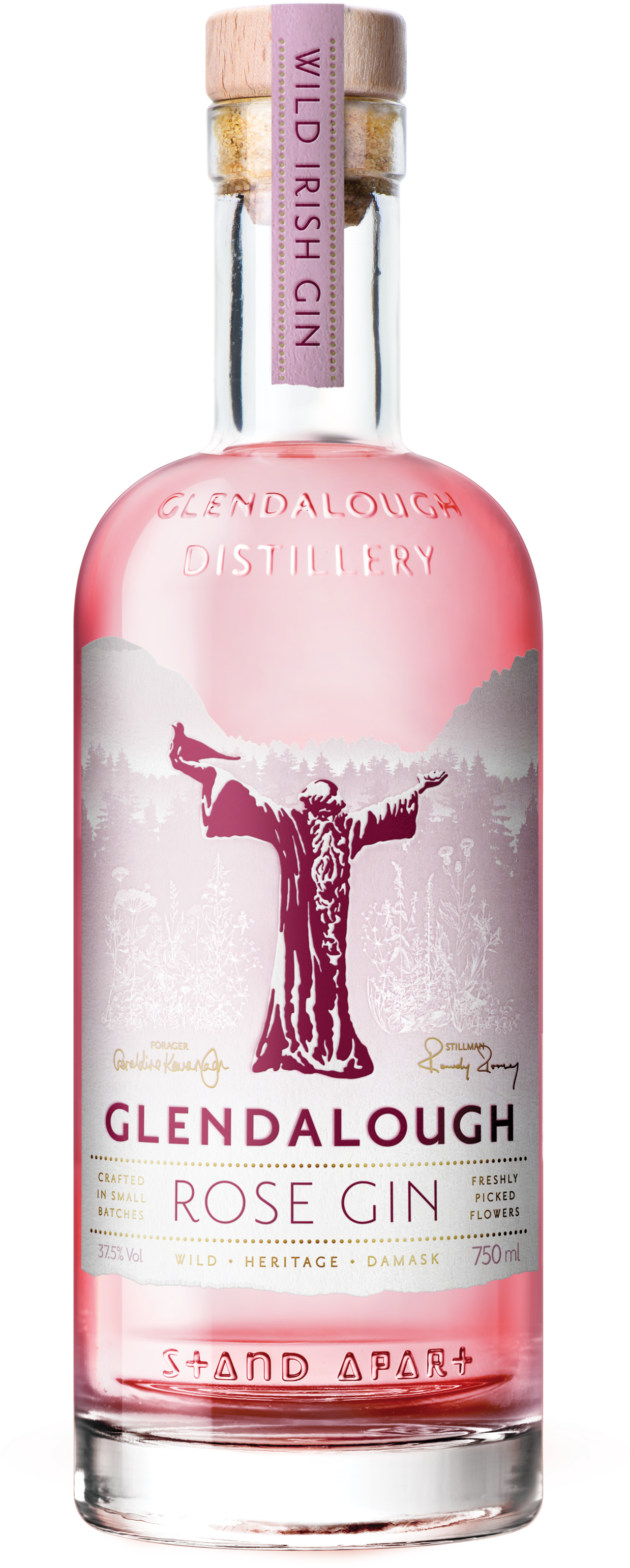 Rose Gin Nobg - Glendalough Rose Gin Clipart (1239x3084), Png Download