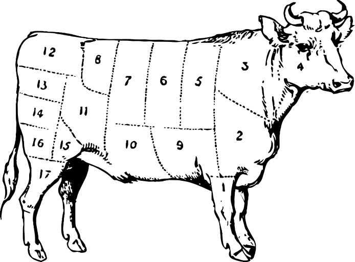 About Us - Steer Black And White Clipart (694x513), Png Download