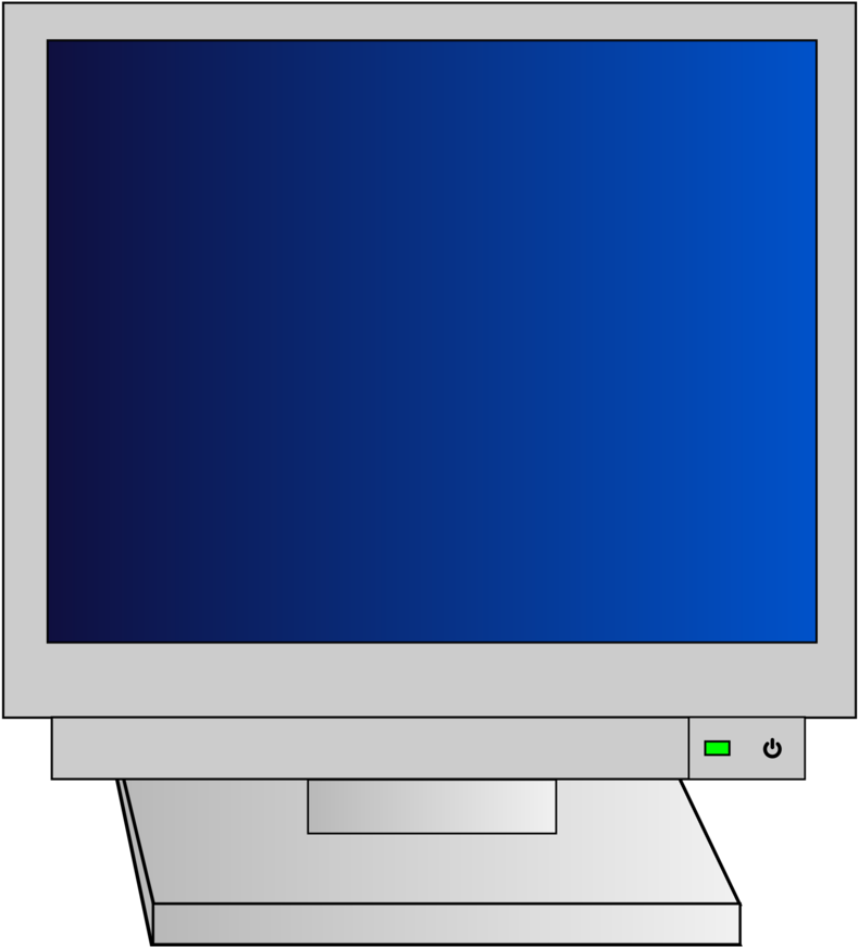 Crt Monitor With Power Light - Old Computer Monitor Clipart - Png Download (958x958), Png Download