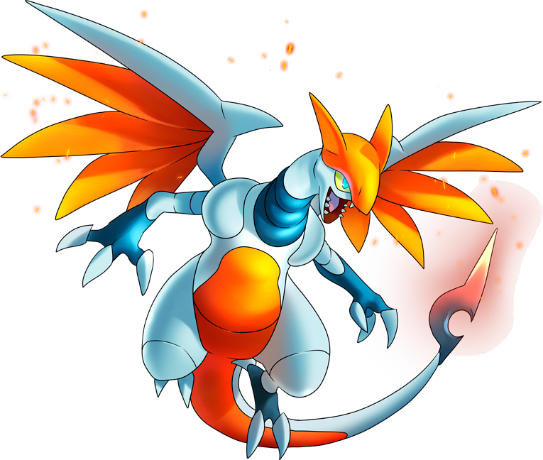 Pokemon Shiny Skarmochar Is A Fictional Character Of - Shiny Skarmory Pokemon Go Clipart (765x648), Png Download