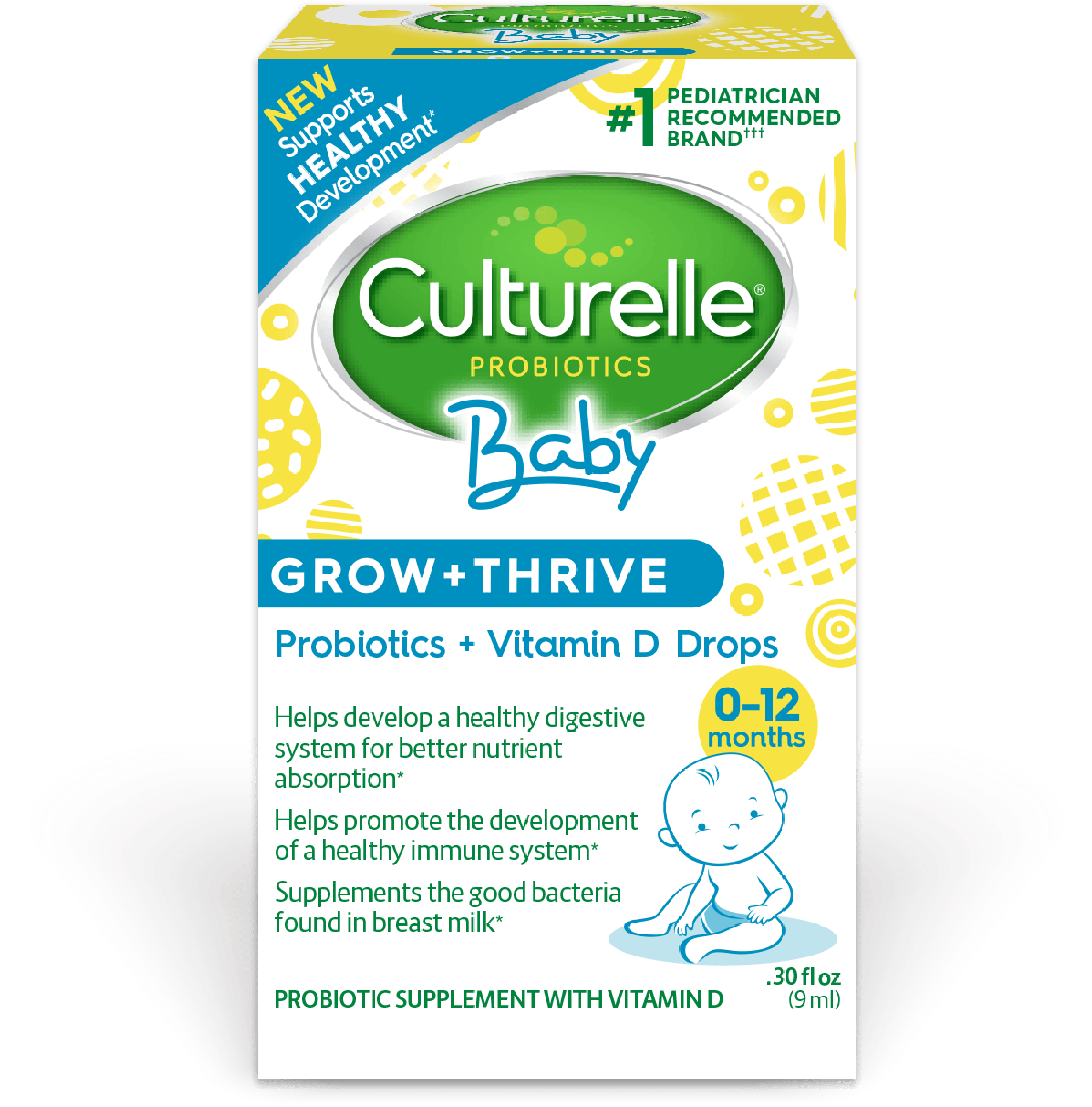 Culturelle Baby Grow And Thrive Drops Product Box - Graphic Design Clipart (2480x2515), Png Download