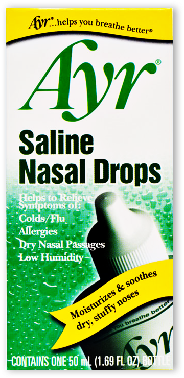 Ayr Saline Nasal Drops - General Supply Clipart (750x825), Png Download