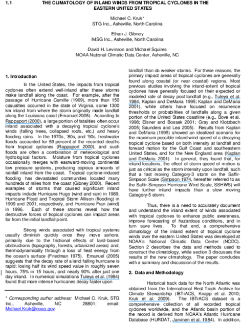 1 The Climatology Of Inland Winds From Tropical Cyclones - Artykuł Clipart (600x776), Png Download