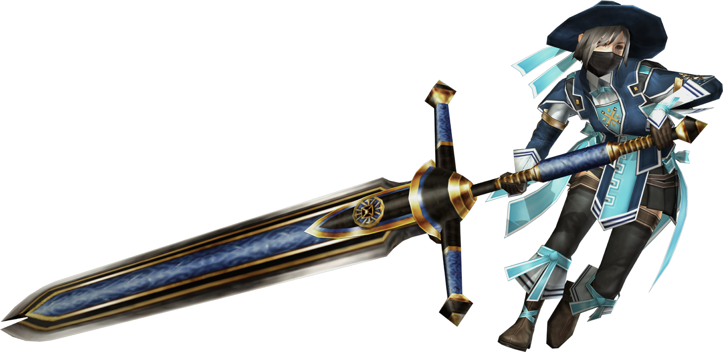 Girl With Great Sword - Great Sword Monster Hunter Clipart (1462x712), Png Download