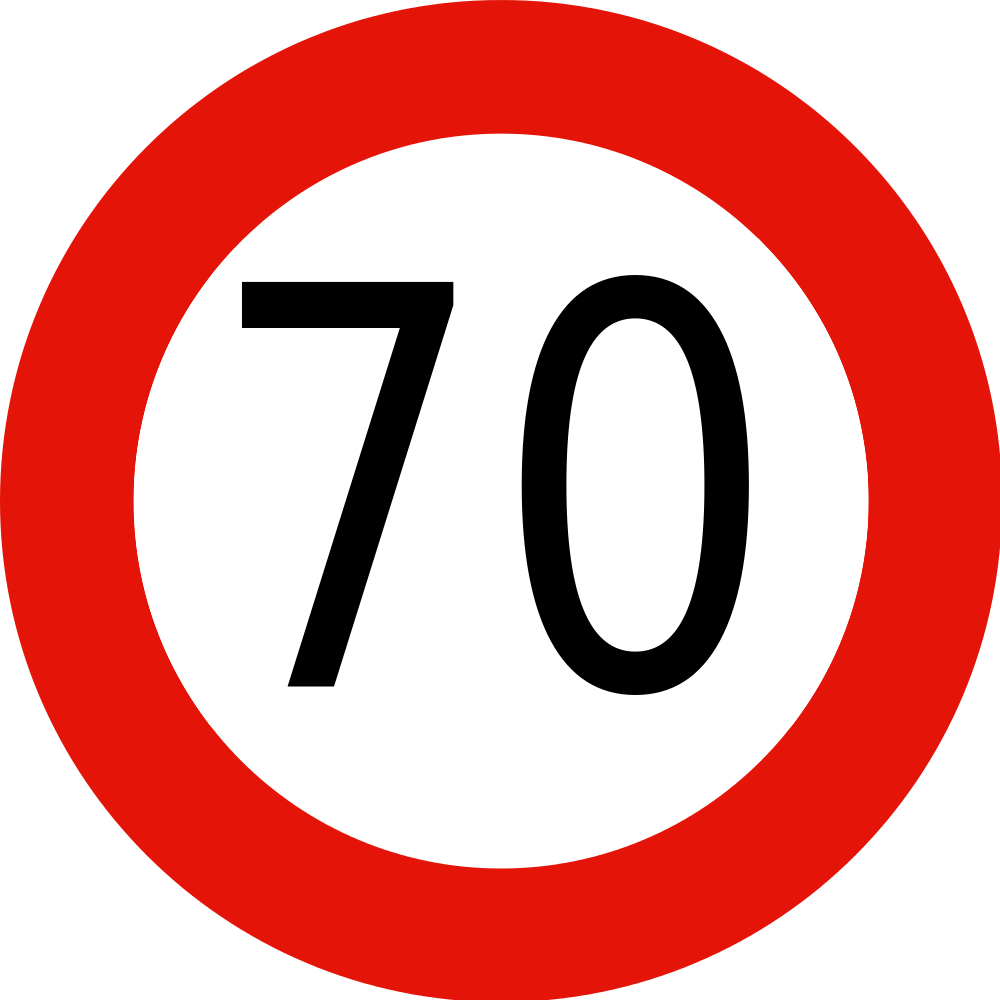 70 Png - 10 Speed Limit Sign Clipart (1000x1000), Png Download