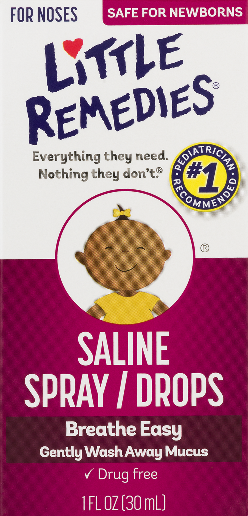 Little Remedies Saline Spray/drops, 1 Fl Oz - Little Remedies Saline Mist Clipart (1800x1800), Png Download