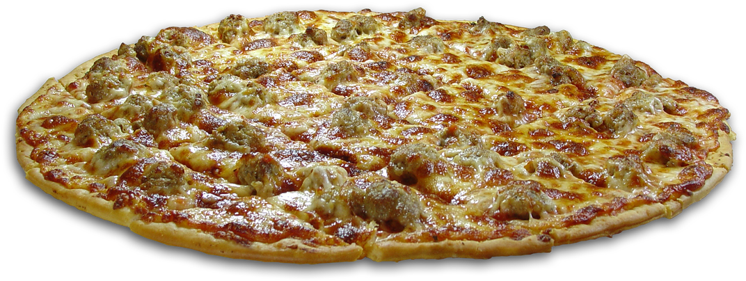 Menu Nancy S - Thin Crust Sausage Pizza Clipart (1100x454), Png Download