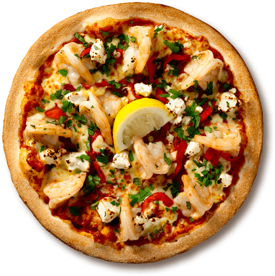 Garlic Prawn Seafood Pizzas - North Bergen Pizza Cuomo Clipart (600x600), Png Download