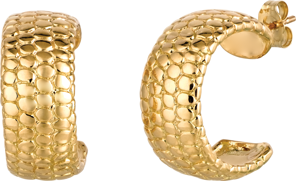 Gemlok Hoops - Png Gold Earrings Collection Clipart (1000x611), Png Download