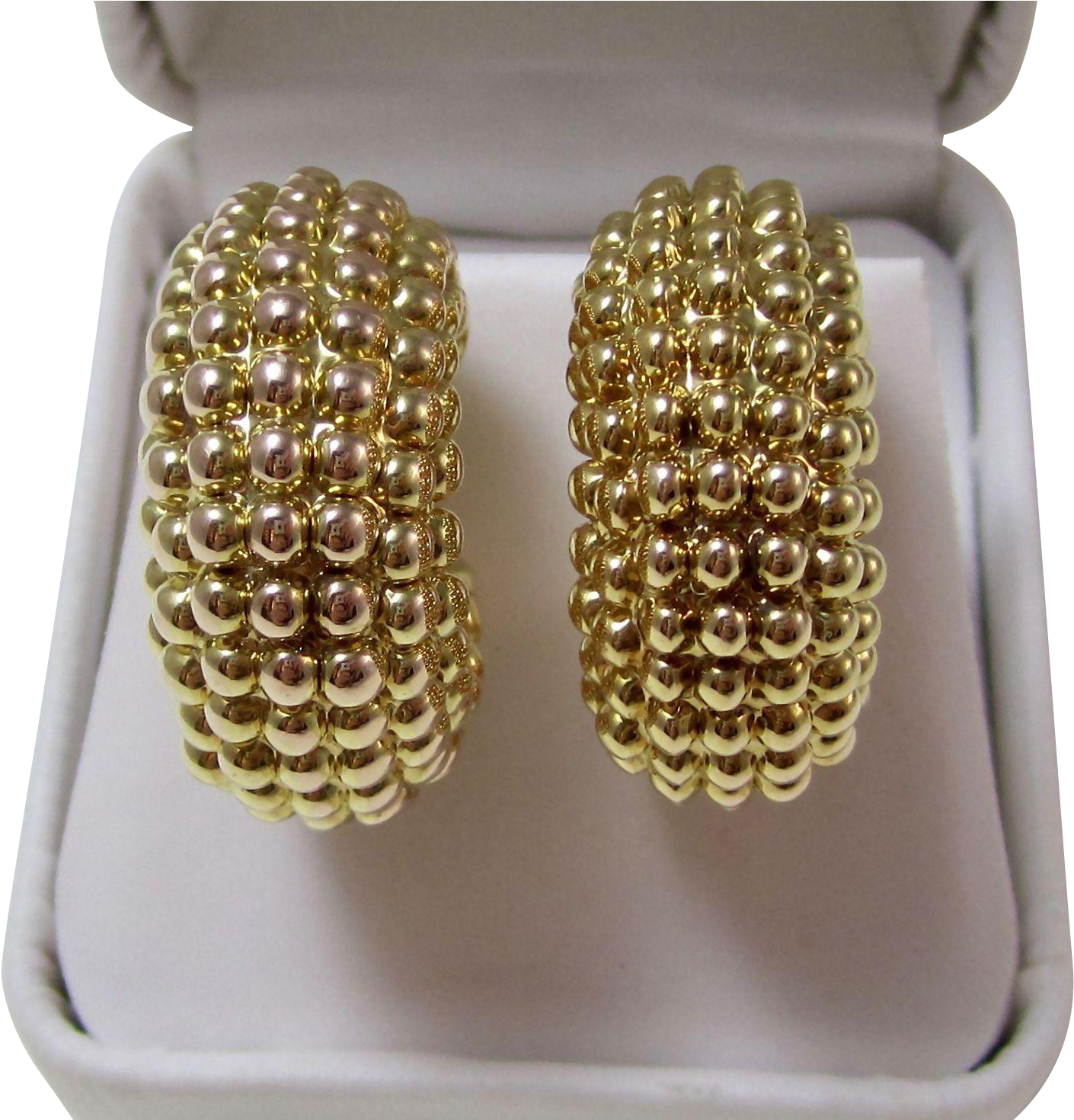 Large Estate Hoop Earrings 14k Yellow Gold - Earrings Clipart (1469x1469), Png Download
