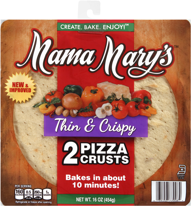 On Specially Marked Packages Of Mama Mary's® Pizza - Mama Mary's Pizza Crust Clipart (800x800), Png Download