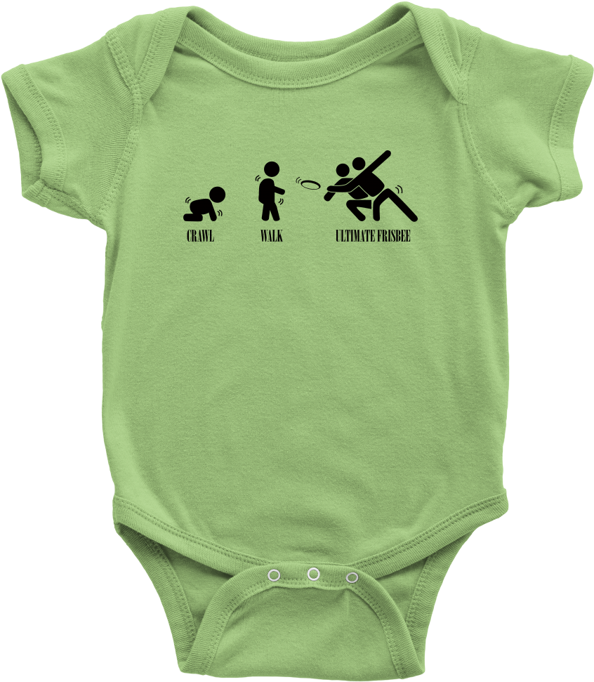Ultimate Frisbee Baby, Ultimate Frisbee Onesie, Walk - Infant Bodysuit Clipart (1000x1000), Png Download