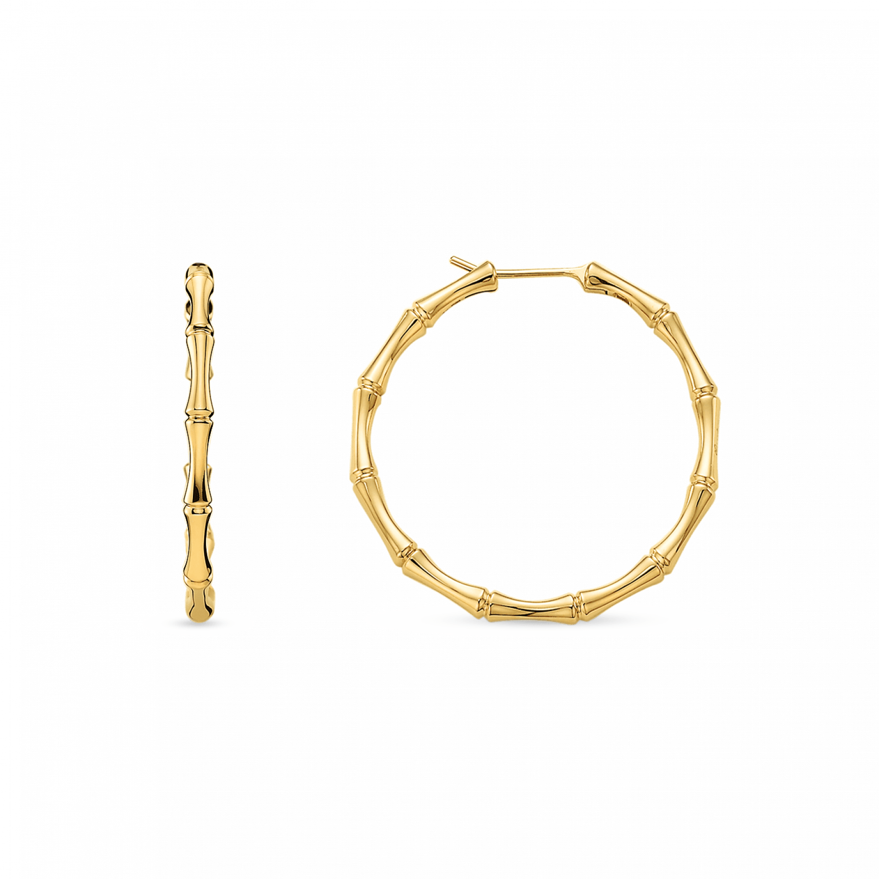 Gucci Jewellery - Hoop Earrings Gold Bamboo Clipart (1800x1800), Png Download